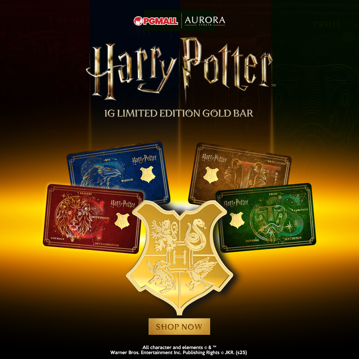 1 gram PG Aurora Italia - Harry Potter Hogwarts Houses