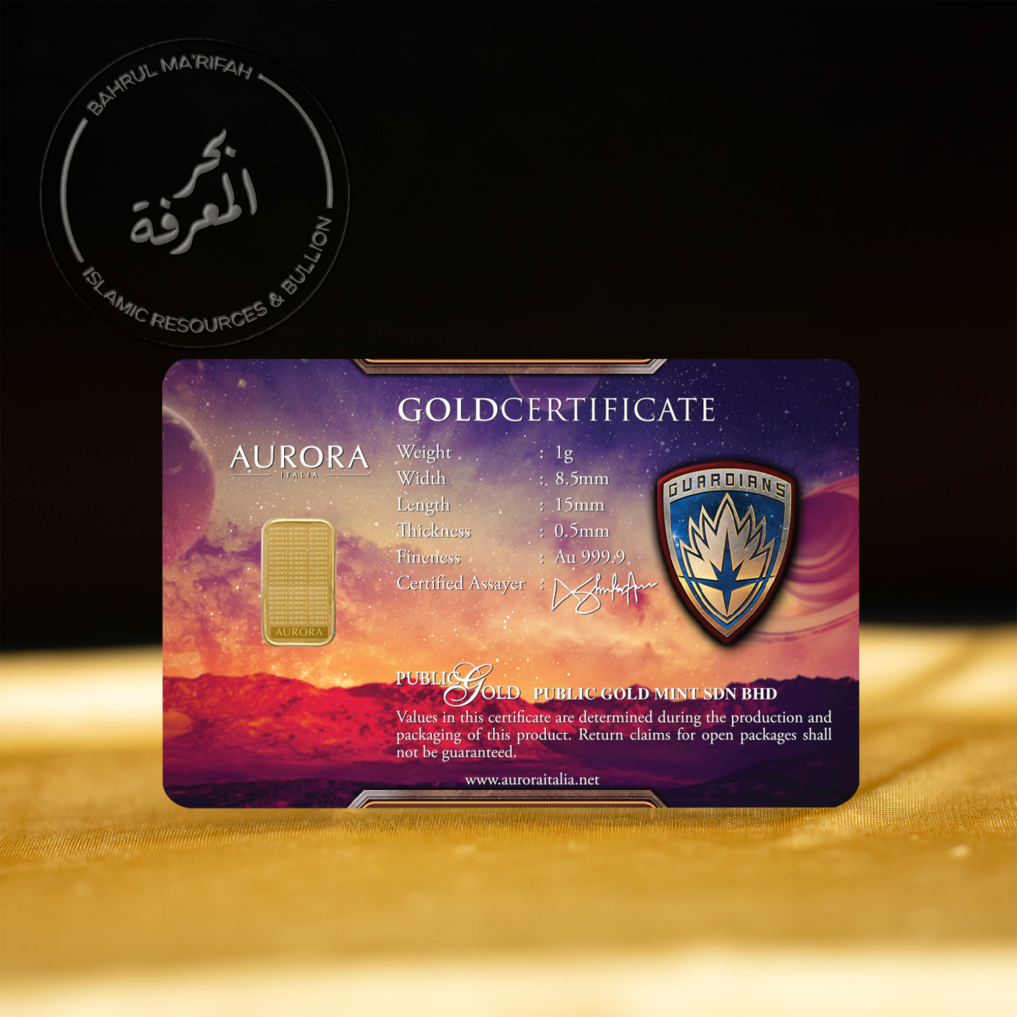 1 gram PG Aurora Italia - 999.9 Guardians Of The Galaxy Volume 3