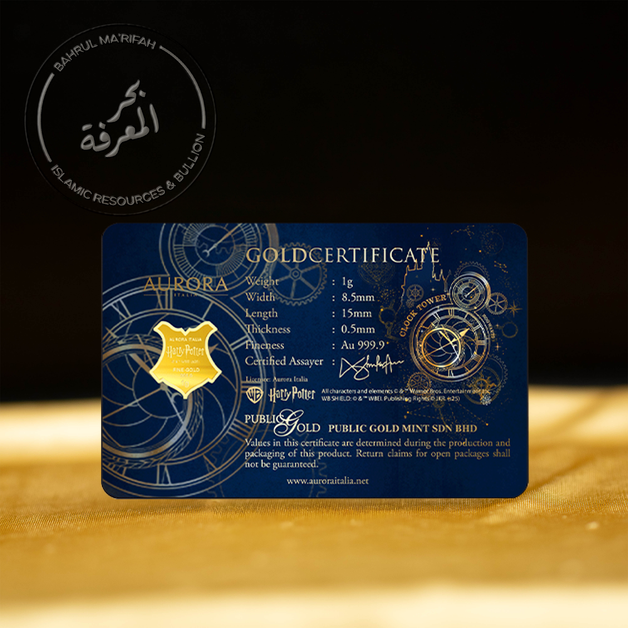 1 gram PG Aurora Italia - Harry Potter Hogwarts Houses